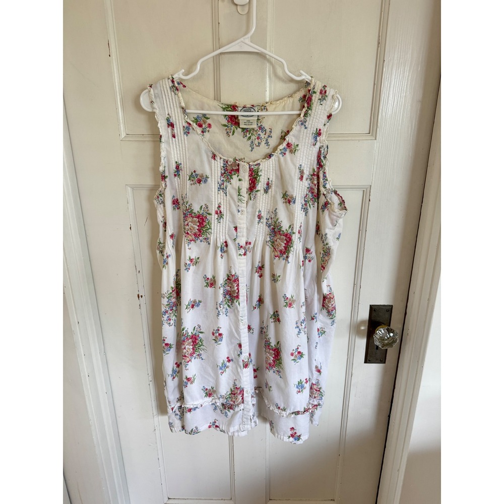 Vintage Laura Ashley floral sleeveless night‎ gown size large